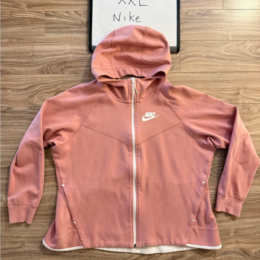 Nike Women's Tech Fleece Dusty Pink Hooded Jacket XXL